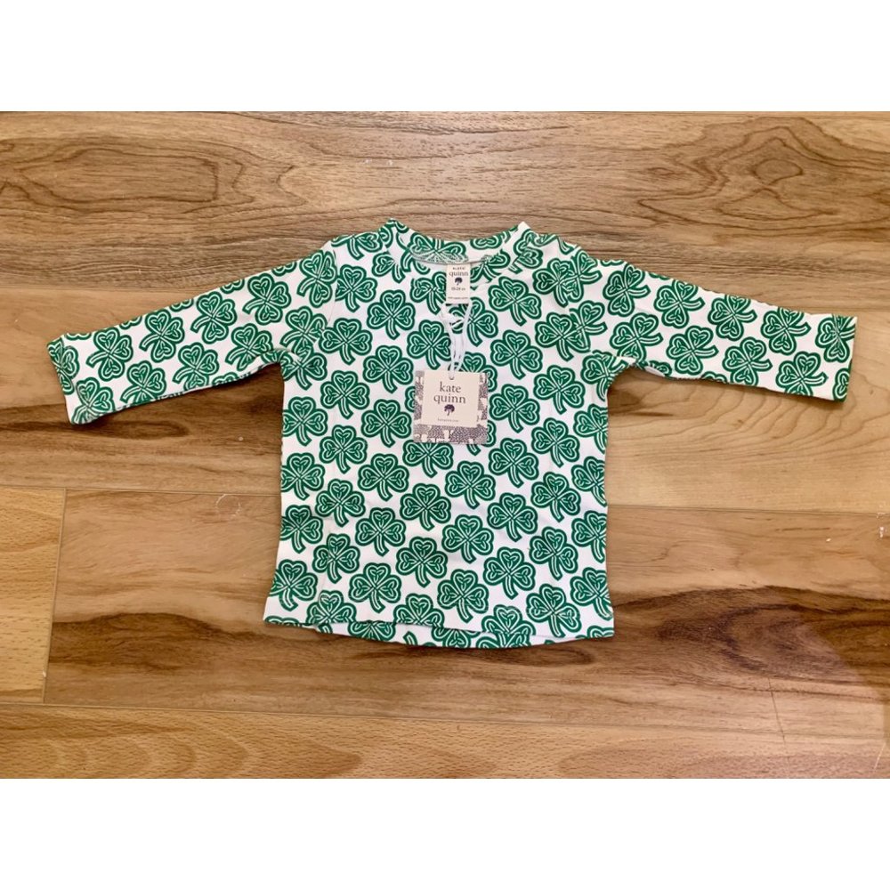NWT Kate Quinn 18-24 Green Celtic Clover Long Sleeve Organic Cotton Long Sleeve